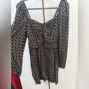 Maurices Black and Cream Patterned Dress
